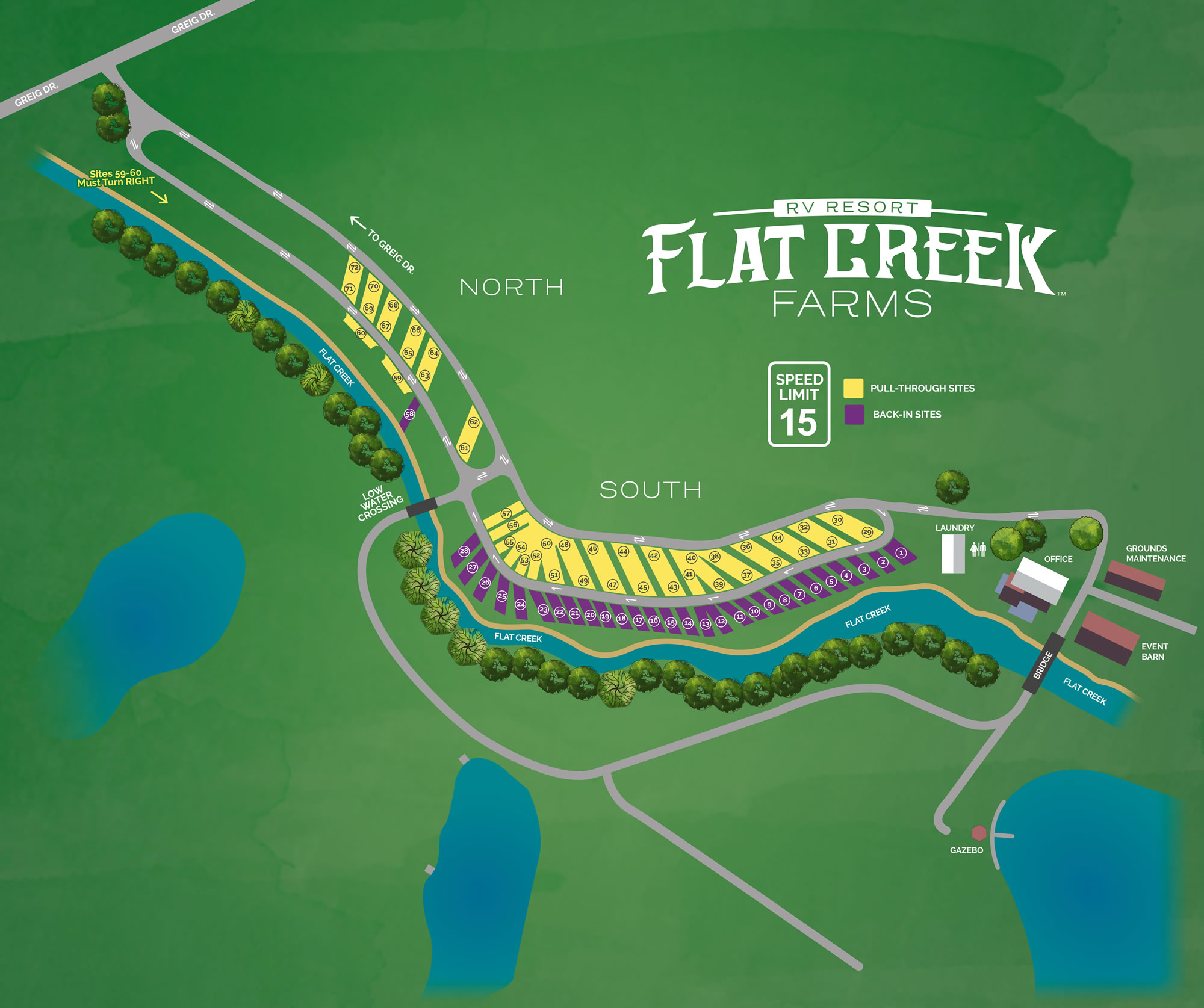 Flat Creek RV Campgrounds Map
