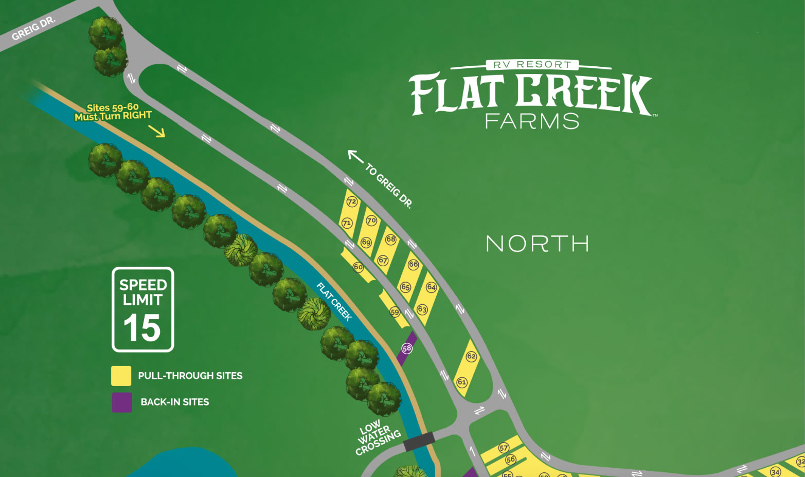 Flat Creek RV Campgrounds Map